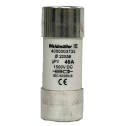 Weidmüller 4000003732 FUSE WSFL 22X58 40A 1K5V GPV Bezpiecznik Zawartość 10 szt.