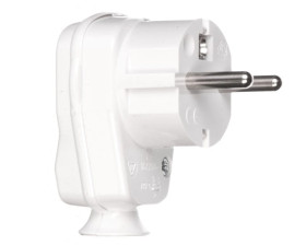 Wtyczka kątowa 10/16A 2P+Z IP20 Uni-Schuko biała 9002214