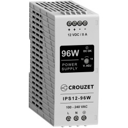 Crouzet 89452121 PSU 12V 8A 96W Smaller Size DIN Rail Mount Industrial Use