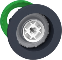 Pushbutton, unlabeled, unlit, groping, waistband round, front ring dark gray, mounting Ø 30.5 mm, ZB5FA0