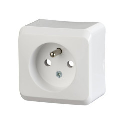 Gniazdo Elektycz. PRIMA GWN-130P Białe, natynkowe, pojedyncze Z/U
