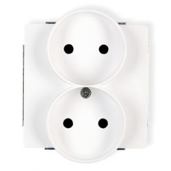 Mechanizm gniazda podwójnego do ramki bez uziemienia 2x2P