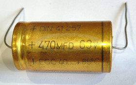 470uF 63V 85C 21x38mm kondensator elektrolityczny AUDIO osiowy EGC ROE