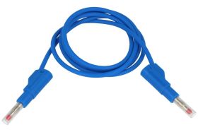 Przewód pomiarowy; 22.450.100.5; 2x wtyk bananowy; 4mm; bezpieczny; 1m; PVC; 1mm2; niebieski; 19A; 600V; mosiądz niklowany; Amas