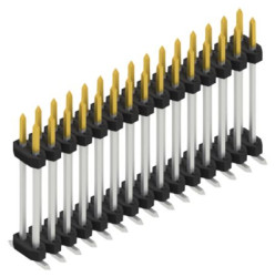 Pin header, 30 pole, pitch 2 mm, angled, black, SLY12SMD13330S