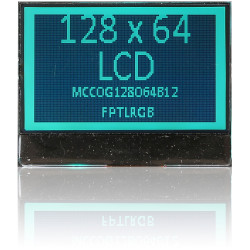 Midas Displays MCCOG128064B12W-FPTLRGB 128x64 Graphic COG LCD Black on RGB