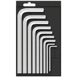 Matador 04409090 Allen Key Set 1.5-10mm 9-Piece Chrome-Vanadium Matt Chrome