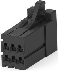 Socket header, 6 pole, pitch 2.5 mm, straight, black, 1-1318119-3