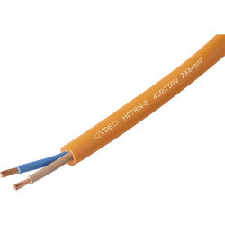 TRU COMPONENTS TC-13536996 Rubber flexible cable orange 2x6mm&#xB2; sold per metre