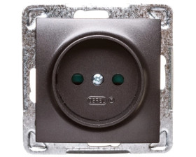 IMPRESJA Gniazdo pojedyncze b/u z przesłonami antracyt GP-1YP/m/50