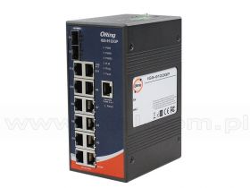 IGS-9122GP, Switch przemysłowy zarządzalny, DIN, 12x 10/1000 RJ-45 + 2x100/1000 SFP z DDM, O/Open-Ring <30ms