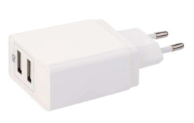 Zasilacz impulsowy wtyczkowy 2x USB; 5V / 3,1A