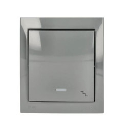 Simon Aquaclick Łącznik schodowy natynkowy, IP44, 16A, 250V, zaciski śrubowe ciemnoszary ACW6A/18