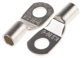 Zacisk oczkowy rozmiar przewodu 16mm² Ø , M6 nieizolowany średnica wew 6.5mm RS PRO