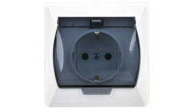 Akcent Gniazdo Bryzgoszczelne Z/U Schuko Ip44 Z Przesłonami Klapka...