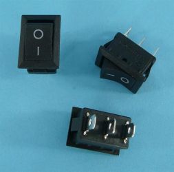 KCD1-101 BLACK 3-PIN 6A/250VAC 15x21mm