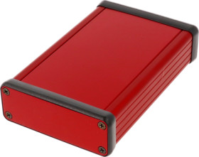 Aluminum enclosure, (L x W x H) 120 x 78 x 27 mm, red, IP54, 1455J1201RD
