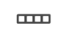 Mini Ramka Uniwersalna Poczwórna Zaokrąglona Z Tworzywa Grafitowy 11Mrtz-4