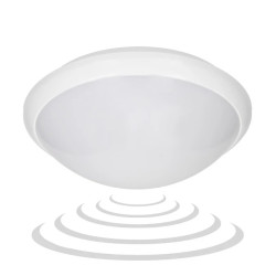 BREVA, plafon oświetleniowy z mikrofalowym czujnikiem ruchu, 60W, E27, IP44, poliwęglan mleczny,AD-PL-316WE27PMM