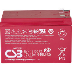 CSB EVH12150X3 EVH-Series Battery 12V 15Ah AGM Maintenance-Free Long Life