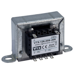 Vigortronix VTX-126-006-209 Chassis Transformer 230V 6VA 9V&#x2B;9V