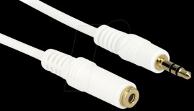 83771 Stereo Jack Extension Cable 3.5 mm 3 pin male &gt; female 5 m white