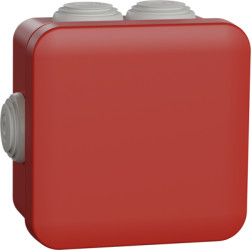 Safety junction box, 80 x 80 x 45 mm, Ø 20 mm, no. of entries: 7, red, IP55, ENN05164