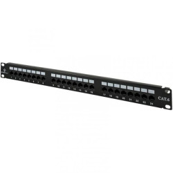 Patch panel RACK 19 kat.6 24p UTP z półką 1U czarny Alantec