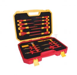 Zestaw narzędzi izolowanych 1000V FW w walizce - wkrętaki, szczypce, nóż (15 szt.)