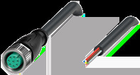 Sensor actuator cable, M12 cable socket, straight, A to open end, 8 pole, 1 m, PUR, black, 2 A, 239998-100019