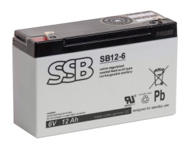 Akumulator AGM 6V 12Ah faston 4.8 SSB SB12-6