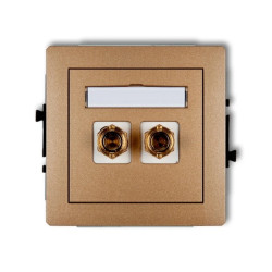 DECO Gniazdo głośnikowe pojedyncze (typu banan - czerwony i czarny, pozłacany, 4 mm2, do lutowania) złoty metalik 8DGG-3