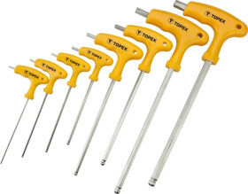 Klucze Hex typu T 2-10 mm stal CrV (zestaw 8 szt.) 35D967