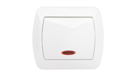 Simon Akord Łącznik Jednobiegunowy Z Podświetleniem Biały Aw1l/11