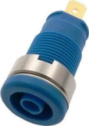 Gniazdo bezpieczne 4mm konektor 4.8mm 25A niebieskie