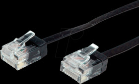 21152190 Cat. 6a UTP flat cable, black, 0.5 m