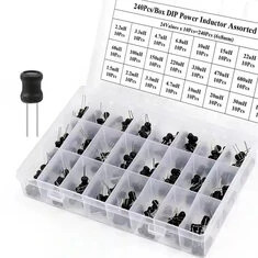 240 sztuk 24 rodzaje / pudełko Zestaw różnorodnych induktorów mocy DIP 24 wartości x 10 sztuk Indukcyjność 6x8mm 2.2uH-100mH Pin
