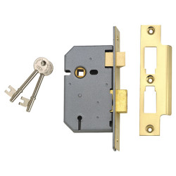 UNION J2277-PL-3.00 2277 3 Lever Mortice Sashlock Polished Brass 77.5mm 3in Box