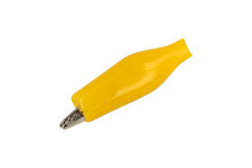 Krokodylek; 27.710.3; żółty; 36,5mm; zaciskany; stal niklowana; Amass; RoHS