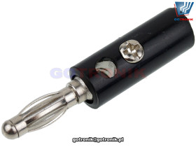 Wtyk banan 4mm z gniazdem czarny