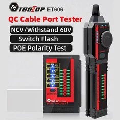 TESTER KABLI SIECIOWYCH TOOLTOP ET606 POE Test 3 KM Cyfrowe śledzenie kabli Testowanie zwarcia krzyżowego Port kryształowy RJ45/