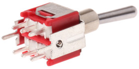 Przełącznik Wł.-(wł.) średnica wycięcia 4.95mm DPDT RS PRO Płytka drukowana długość przełącznika 9.4mm