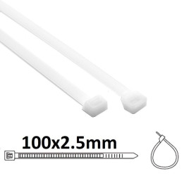 OPASKI KABLOWE 100/2.5 TRYTKI BIAŁE 100 SZTUK