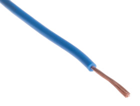 Przewód jednożyłowy linkowy 0,1 mm2 Niebieski Staubli PVC 27 AWG 150 V dł. 100m 26/0,07 mm +70°C RoHS Compliant