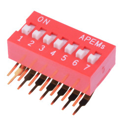 NDA07V APEM 7-Way Right Angle DIP Switch SPST