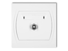 LOGO Gniazdo antenowe pojedyncze typu "F" (SAT) biały LGF-1 KARLIK