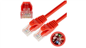 Patchcord Utp Kat.6 Kabel Sieciowy Lan 2X Rj45 Linka Czerwony 0,5M Neku