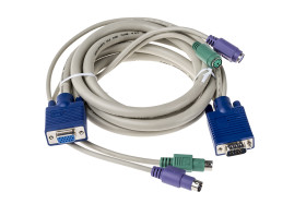 Kabel KVM, dł. 1.8m, PS/2 x 2; VGA - PS/2 x 2; VGA, RS PRO