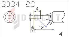 Grot Q305-2C ścięty 2mm z czujnikiem temperatury do QUICK303D