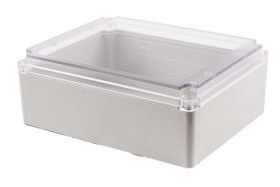 Obudowa ogólnego użytku Poliwęglan szerokość zew. 200 mm długość zew. 250 mm wys. zew. 95 mm Hammond IP65 Jasnoszary